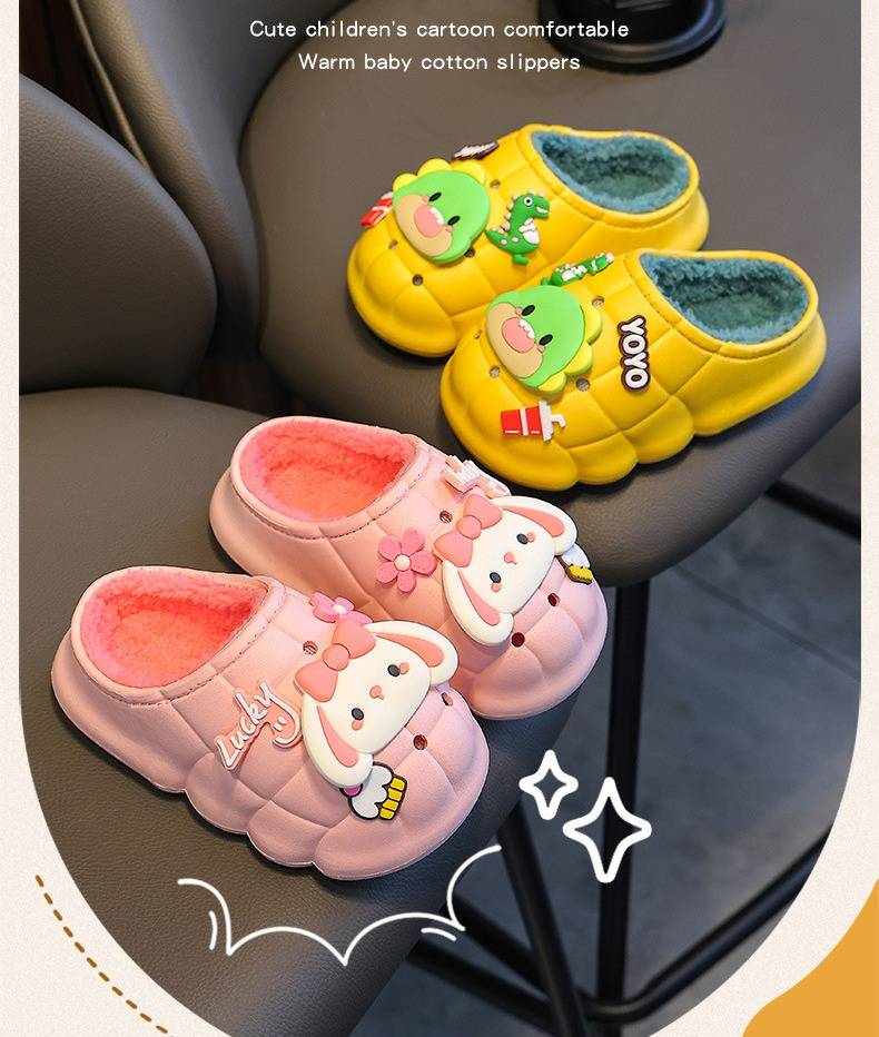 Pantofole invernali foderate in pile per bambini: calde e impermeabili, adatte per interni ed esterni, per bambini e bambine (da 1 a 12 anni)_voghion.com