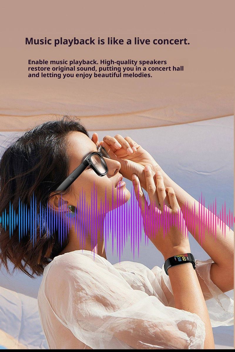 Smart-Brille – KI-Kamera, Bluetooth-Anrufe, Musik und Sprachassistent, leichte HD-Aufnahme (iOS/Android-kompatibel)_voghion.com