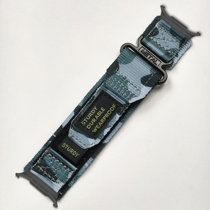 Velegnet til Samsung Galaxy Watch Ultra Metal Connector Velcro Sports Nylon Loop Flettet Rem_voghion.com