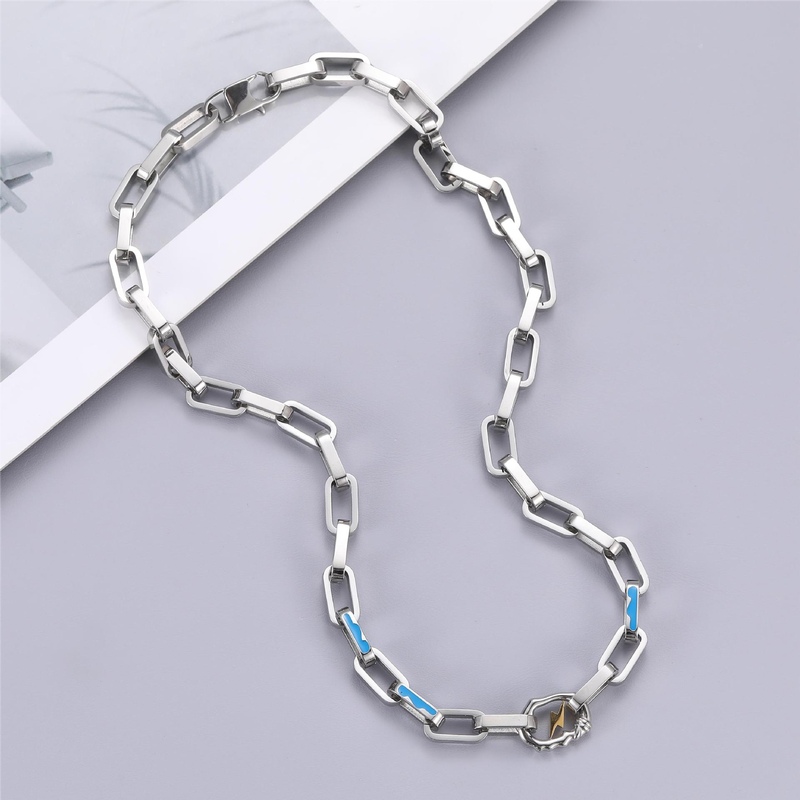 Hochwertige Accessoires im Street-Style-Design, die nicht verblassen. Hip-Hop-Armband aus Titanstahl für Jungen mit Blitzmotiv_voghion.com