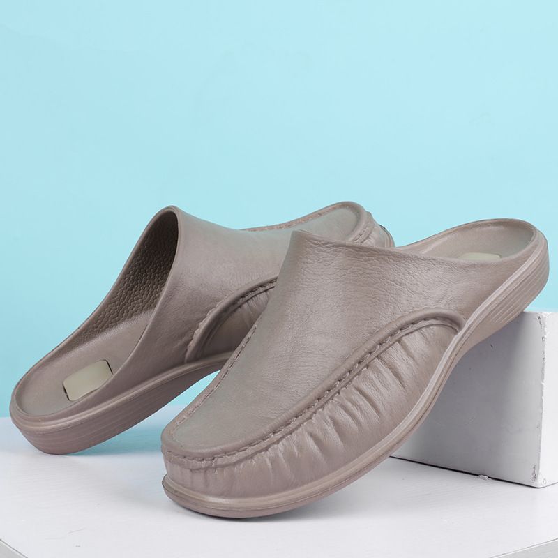 New Plus Size Sandals Summer Indoor And Outdoor Wear, Home Decor For Men, Fashionable Soft Soled Semi Slippers_voghion.com