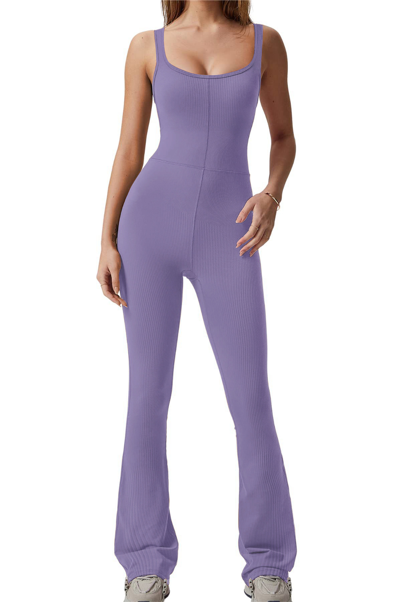 Diyun Damenmode 2023 Neue enge elastische einfarbige Jumpsuit-Hose_voghion.com