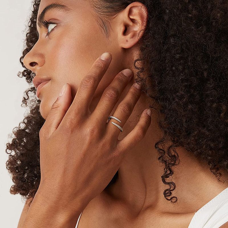 Cao Shis minimalistischer Zirkonia-Ring für Damen mit verstellbarer Öffnung, modischer Ring für den Alltag, beliebter Stil_voghion.com