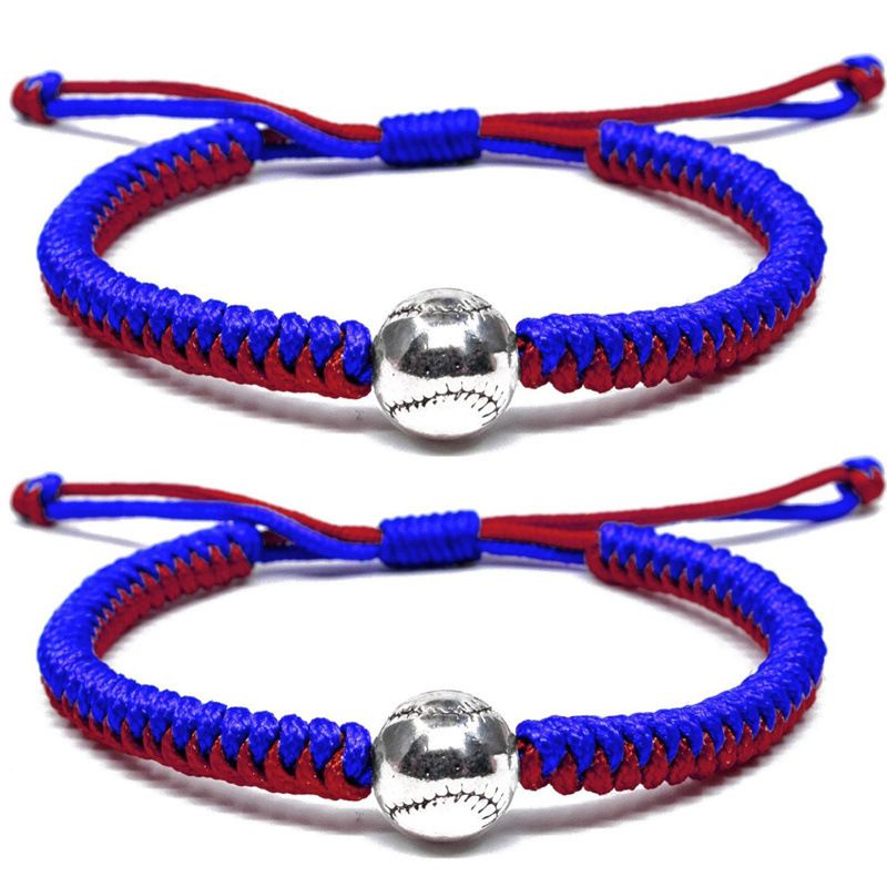 Neu Handgemachte Einstellbare Wachs Seil Gewebt Baseball Armband Paar Stil Schmuck_voghion.com