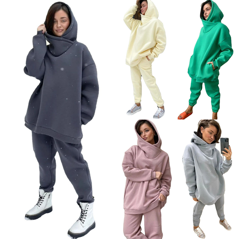 Sudadera de moda y ocio para mujer, traje de dos piezas de cuatro piezas_voghion.com
