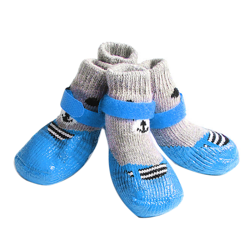 4 st/set Utomhus inomhus Anti-halk silikonsula Pet Hund Valp Katt Stövlar Strumpor_voghion.com