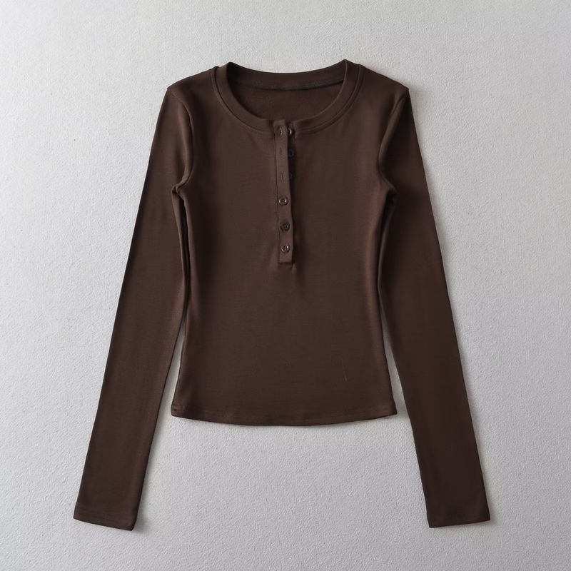 Autumn And Winter New Women's Clothing With Velvet Long Sleeved Base Shirt, T-shirt Top C77054_voghion.com