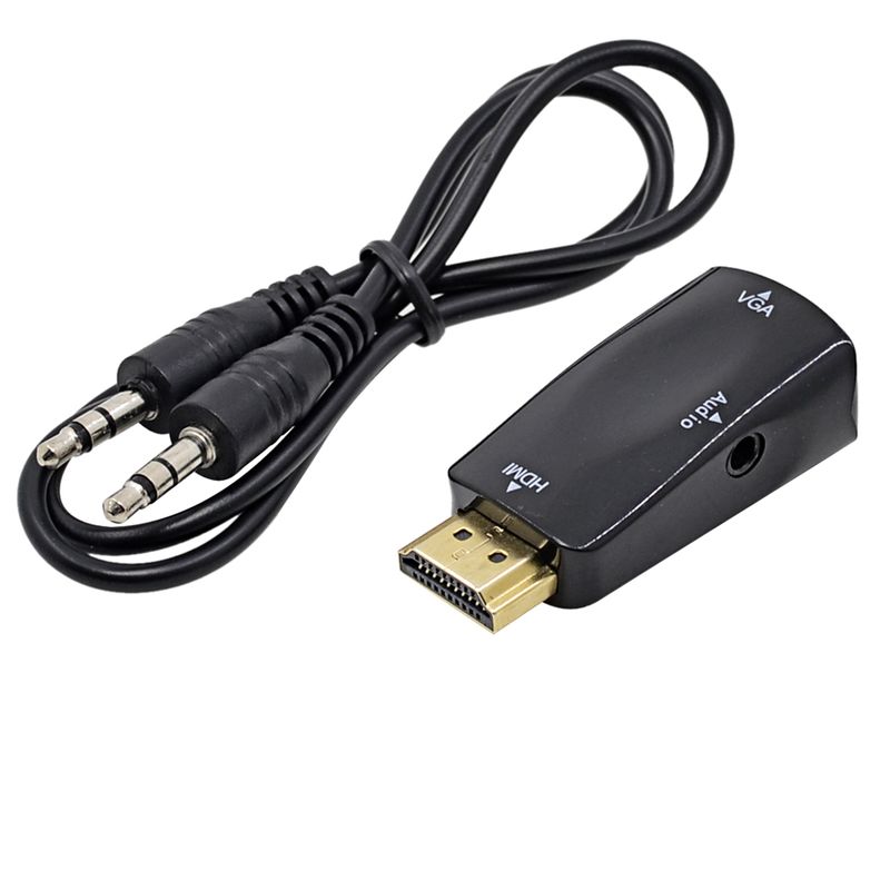 Pretvornik HDMI v VGA moški na ženski z avdio kablom za PC prenosnik tablični računalnik s podporo za 1080P HDTV adapter_voghion.com