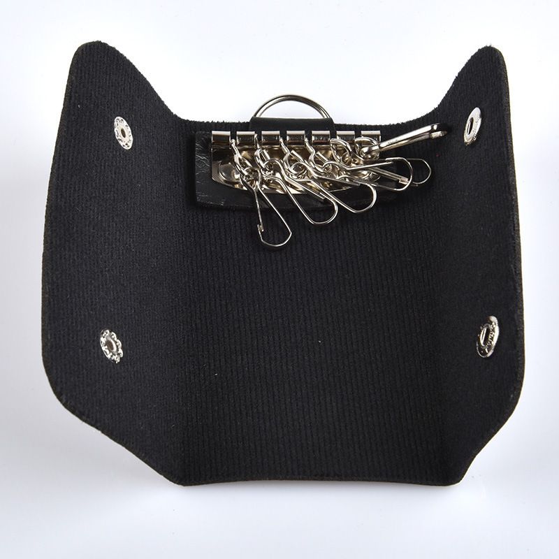 PU Leather Car Keychain Unisex Home Door Full Coverage Multi-Card Slot Key Case 33g_voghion.com