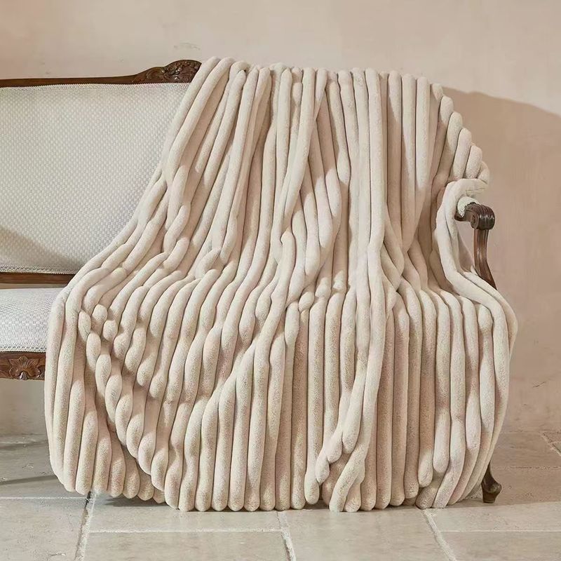 Double layer thick warm blanket office rabbit fur nap blanket home sofa cover plush blanket_voghion.com