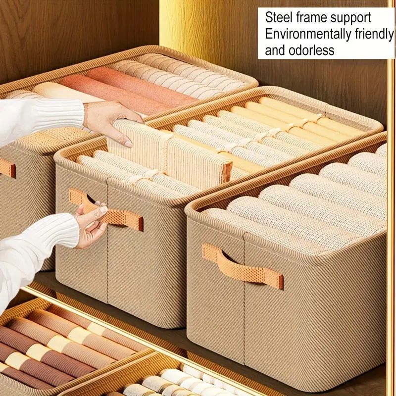 Úložný box na látky, úložný box na oblečení, úložný box na oblečení, úložný box, domácí prošívaná deka z bavlny a lnu, úložný box do šatníku_voghion.com