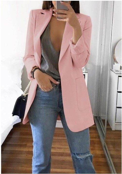 Abbigliamento da donna, giacca da donna con temperamento cardigan sottile con risvolto alla moda_voghion.com
