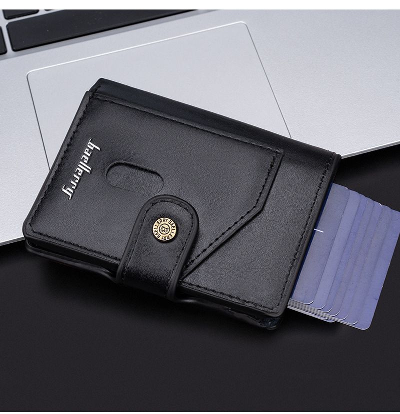 Baellerry nové RFID pánské pouzdro na karty s přezkou, automatické pouzdro na karty, peněženka_voghion.com