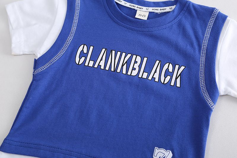 2024 Hot Selling Summer New Boys Matching Solid Color Letter Short Sleeve Shorts Two Piece Set_voghion.com