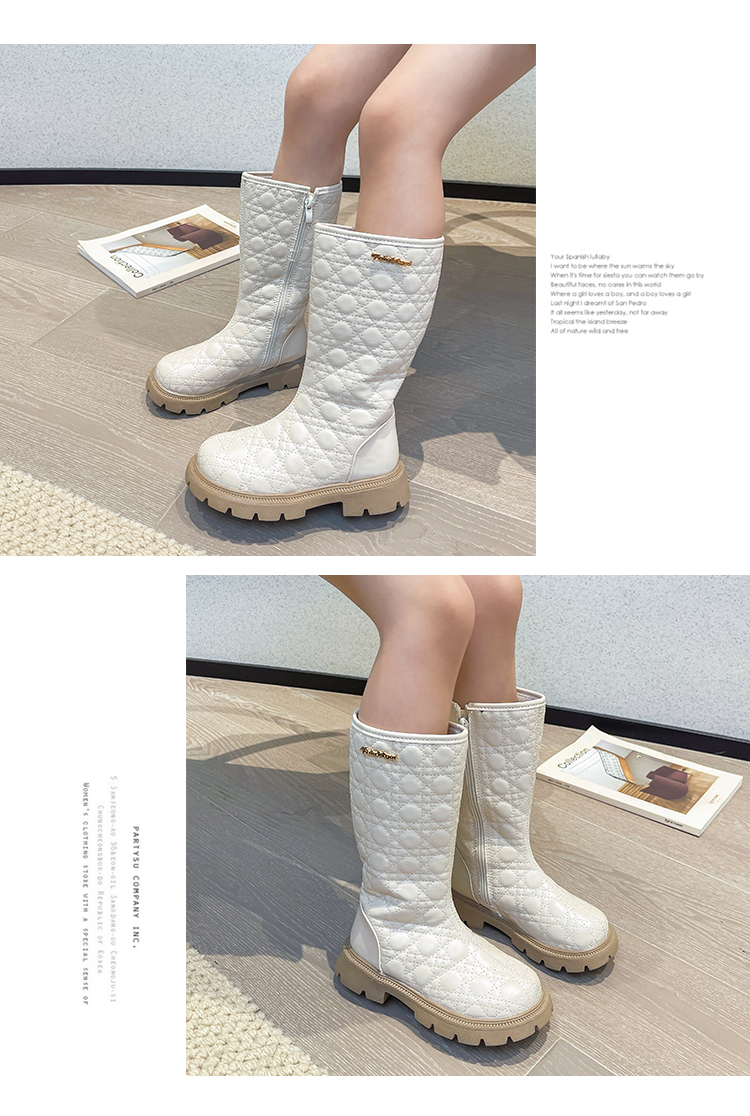 Winter Er Mian Mädchen Mittelgroße bis große Jungen Lange Stiefel_voghion.com