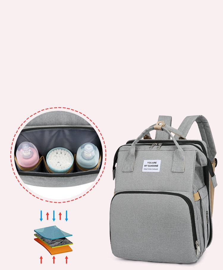 Diaper Bag Backpack, Multifunctional Baby Diaper Bag, Diaper Changing Station For Boys Girls, Large Capacity Travel Baby Bag For Mom Dad_voghion.com