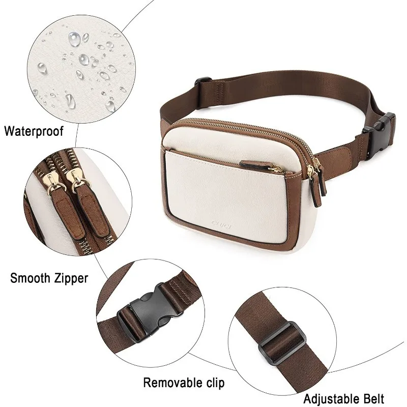 Waist Bag Women Crossbody Bag Belt Bag Adjustable Strap Fashion Casual Leather Female Pack Ladies Messenger Shoulder Bag Travel_voghion.com