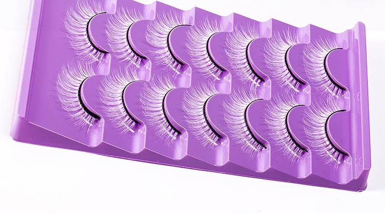 Baltos dirbtinės cheminio pluošto blakstienos, festivalio scenos makiažo blakstienos, 7 poros, sandėlyje_voghion.com