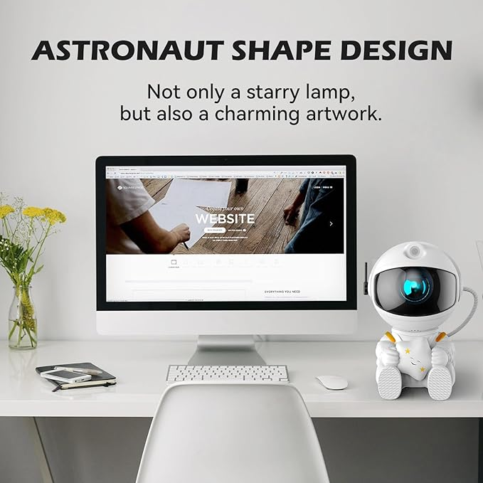 Projetor de galáxia de astronauta, luz de galáxia de projetor de estrelas, luz noturna para crianças, luz de teto de LED de nebulosa, decoração de quarto com temporizador e controle remoto_voghion.com