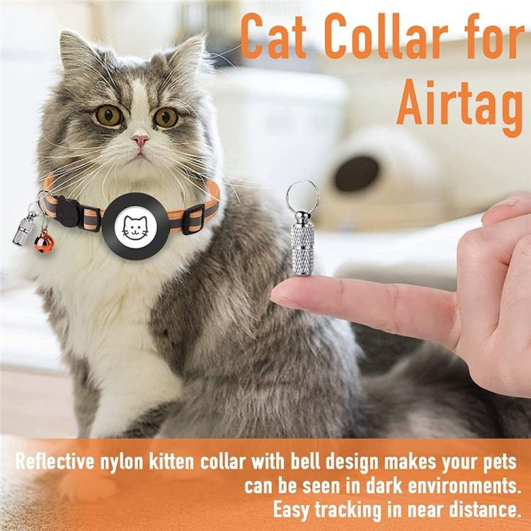 Pet Anti Lost Address Pendant Collar With Bell For Airtag_voghion.com