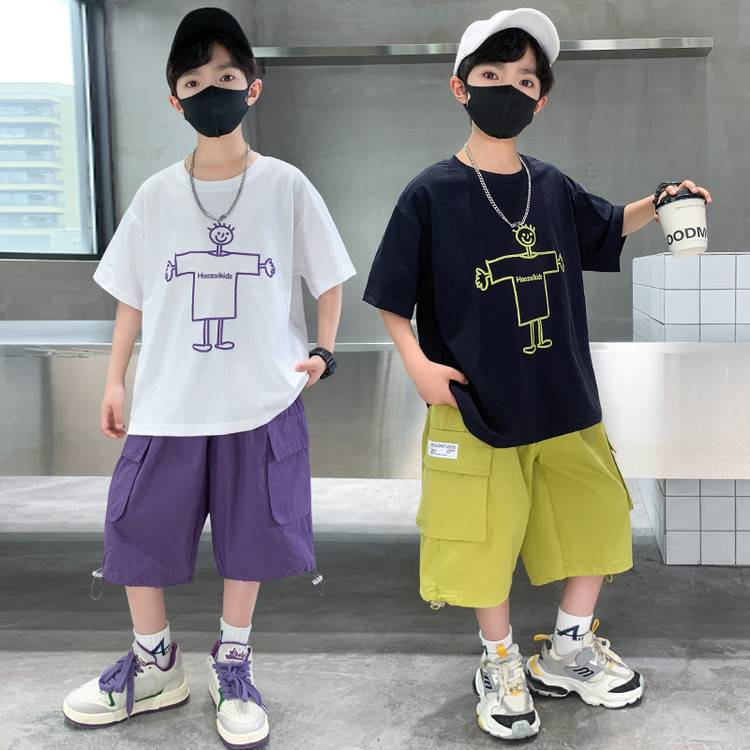 Boys' Summer 2-Piece Outfit Set - Cotton Shorts & T-Shirt Combo For Toddlers (3-7 Years) - Cool & Comfortable Playwear_voghion.com