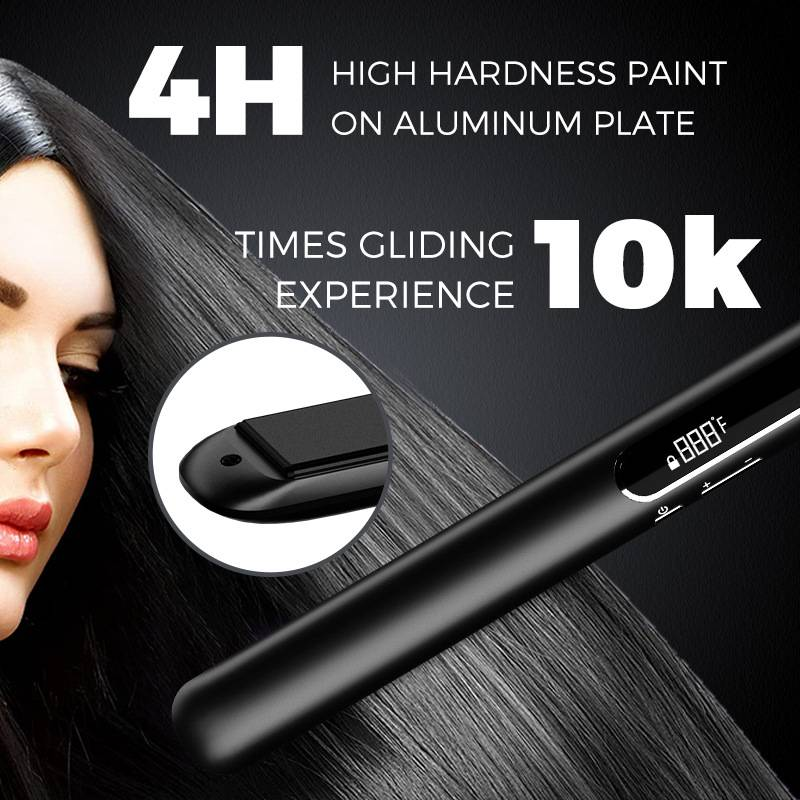 Piastra e arricciacapelli professionale 2 in 1 – Piastre rivestite in ceramica, 5 impostazioni di calore, voltaggio globale 110-240 V (HS-605, nero/argento)_voghion.com