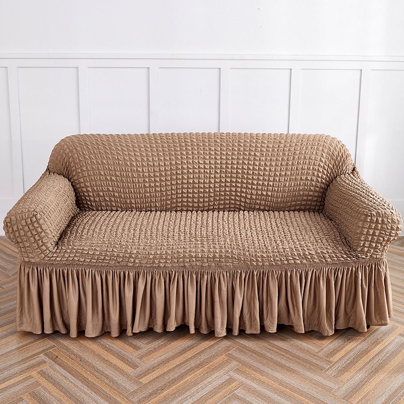 Stretchable Polyester Sofa Cover Set With Ruffle Skirt - Full Coverage Slipcovers For 1/2/3-Seater Couches (Multiple Colors & Sizes)_voghion.com