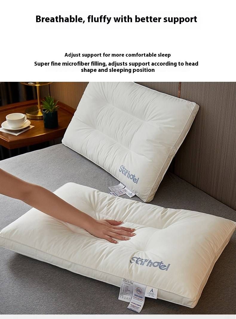 Set di cuscini per hotel in cotone di alta qualità (3 pezzi) – Altezza regolabile (bassa/media/alta), traspirante e ipoallergenico, supporto ergonomico per il collo_voghion.com