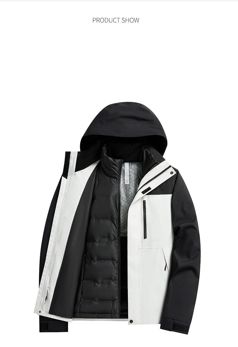 Unisex 3-in-1 Waterproof Ski Jacket With Detachable Fleece Liner – Windproof Winter Coat For Hiking, Camping & Outdoor Work_voghion.com