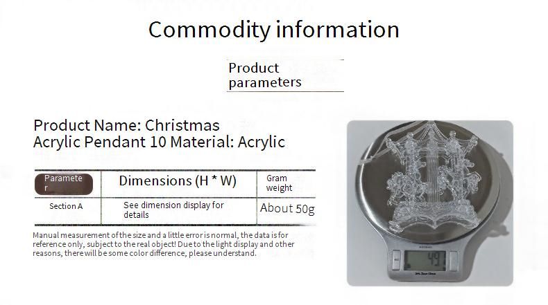 Elegante set di decorazioni natalizie in acrilico: cervi, campanelli, schiaccianoci e altro per decorazioni natalizie_voghion.com
