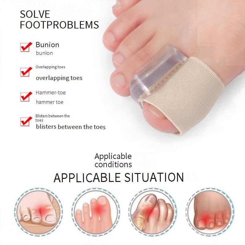 Separatore dita SEBS per alluce valgo e dita sovrapposte - Correttore morbido per alluce valgo, da indossare giorno e notte, color carne (taglia S/L, confezione da 1 pezzo)_voghion.com