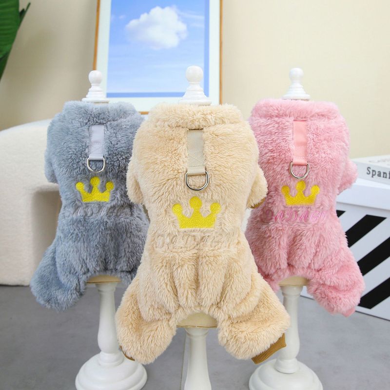 Dog Autumn/Winter Teddy Cat Pet Winter New 23 Crown Four Leg Velvet Clothes_voghion.com