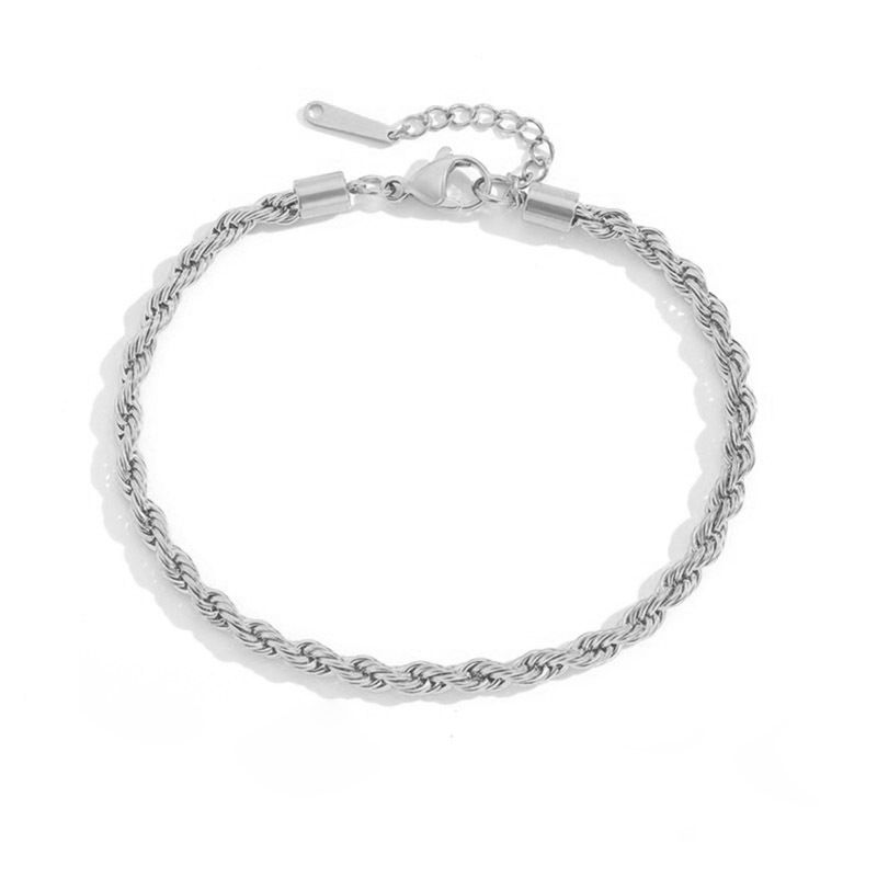 eManco Braided 14k Stainless Steel Chain Women's Gold Plated Leg Ring Non-Fading Anklet_voghion.com