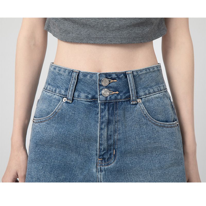 Women's Clothing Loose Wide Leg Versatile Slim High Waist Raw Edge Denim Hot Pants_voghion.com