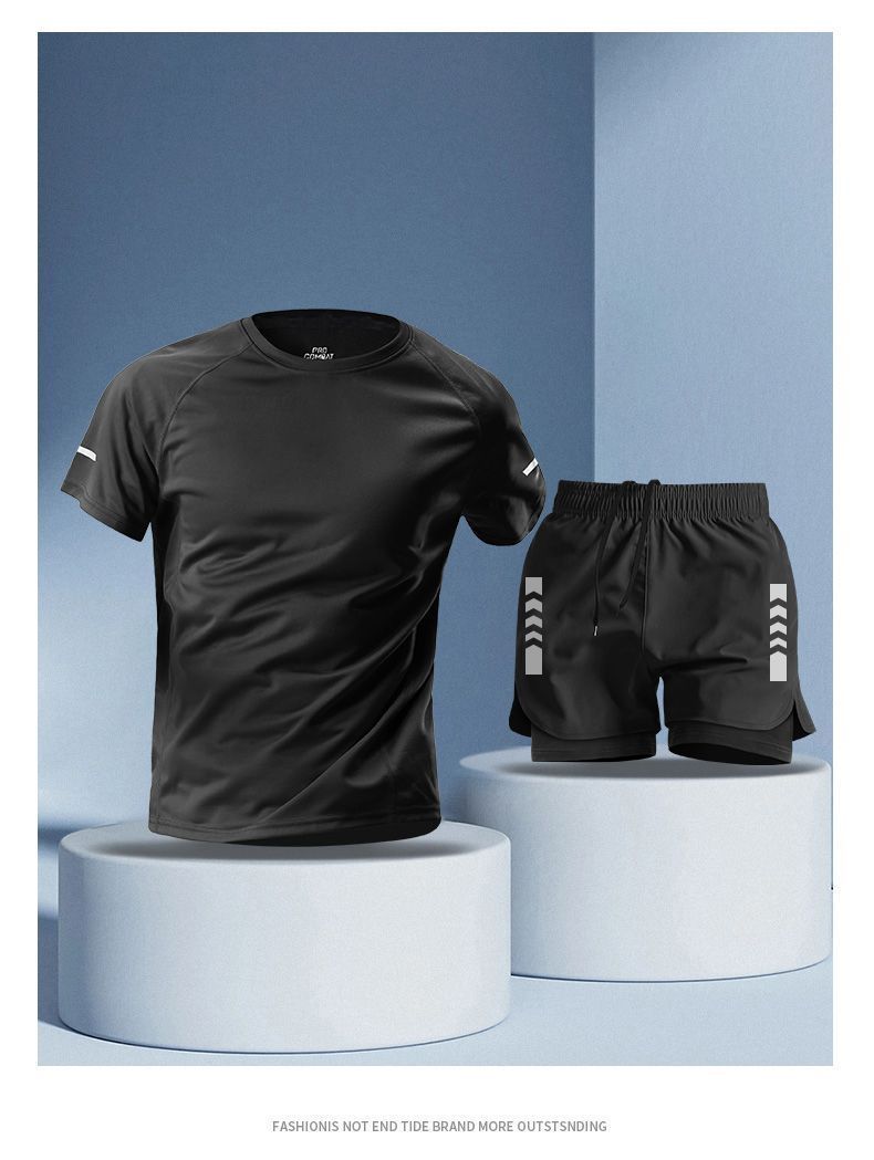 Men's Summer Quick -Dry Fitness Set For Marathon & Track - Field Training_voghion.com