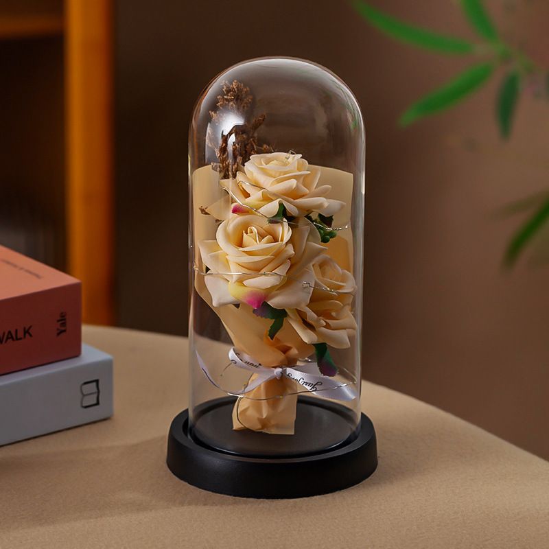Maison & Jardin Fleur Préservée Couvercle En Verre Rose Fleur Saint Valentin Cadeau De Noël Simulation Fleur Cadeau Décoration De La Maison En Gros_voghion.com