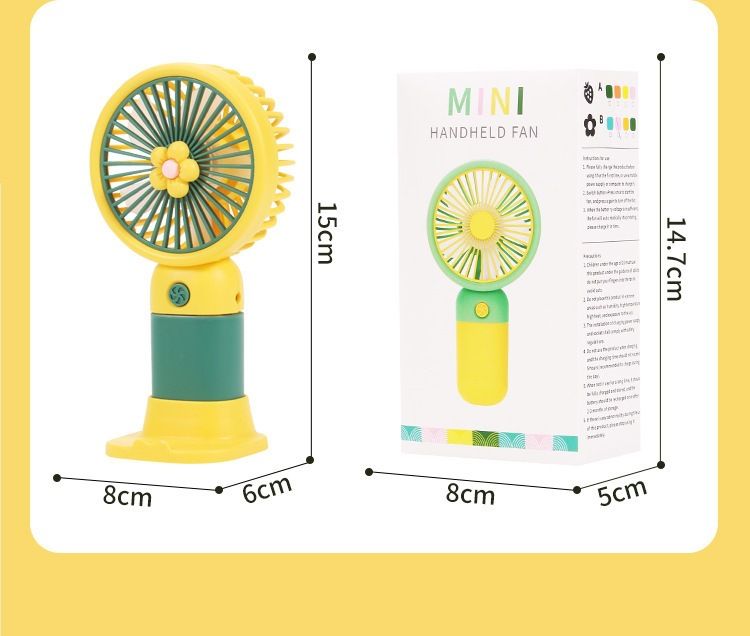 Obst USB Mini Portable Desktop Blume Mit Basis Handheld Kleinen Ventilator_voghion.com