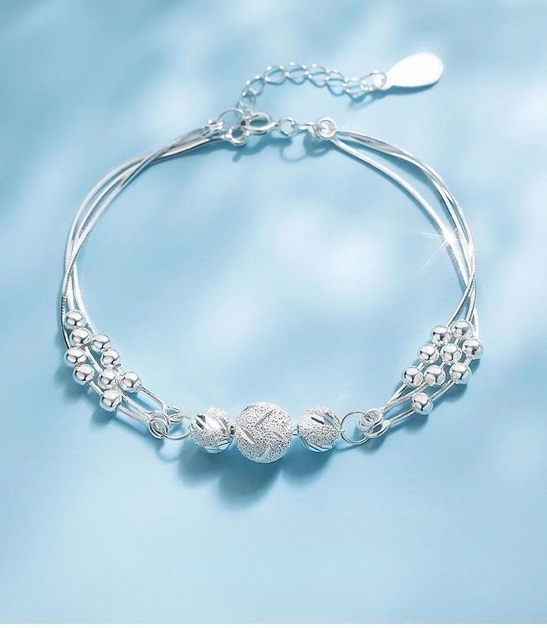 Bracelet de perles porte-bonheur en argent pur 999, trois mondes, pour femme, cadeau de Nouvel An pour petite amie, cadeau de Saint-Valentin_voghion.com