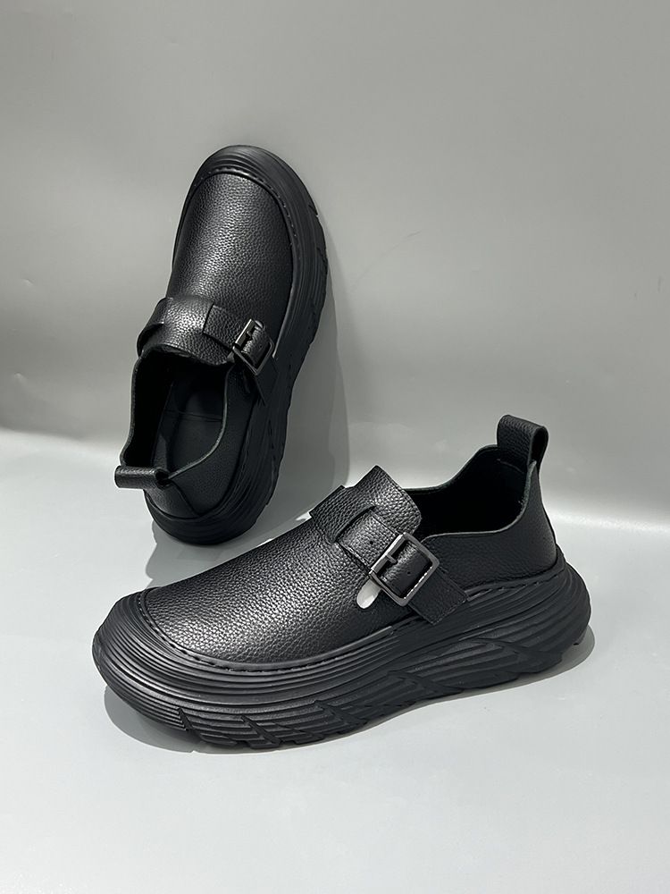 Genuine Autumn Lightweight Sole Soft Surface Loafers Comfortable Versatile Slip-On Men's Casual Leather Shoes_voghion.com