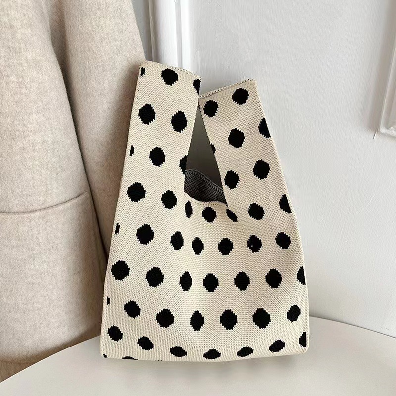 ins Panda Borsa a mano Borsa da donna Borsa in maglia Borsa a secchiello in lana con regalo a mano Borsa tote Borsa per il pranzo in scatola_voghion.com