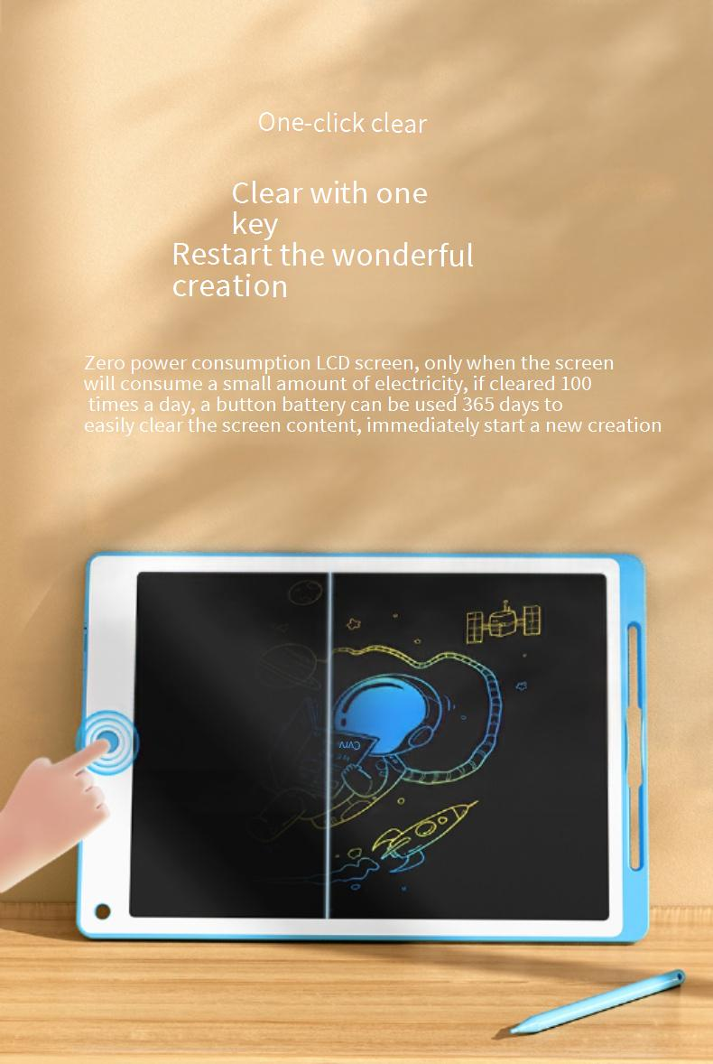 Tablet LCD de 13 polegadas - Bloco de notas digital reutilizável com caneta stylus para escritório, escola e casa, quadro de notas apagável para crianças e adultos_voghion.com