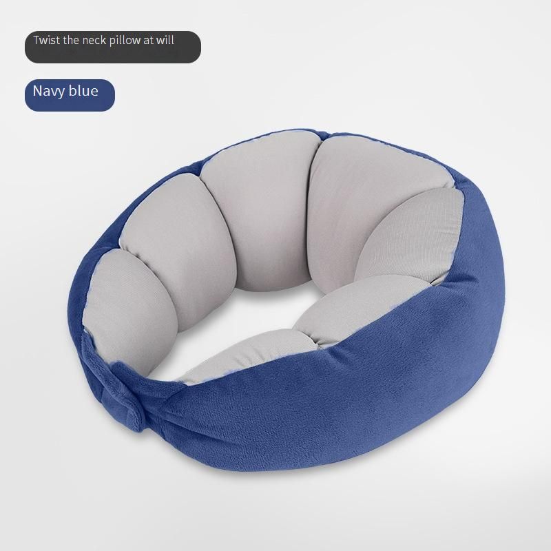 Almohada cervical en forma de U con tejido transpirable y estampados elegantes. Para viajes, oficina y hogar._voghion.com
