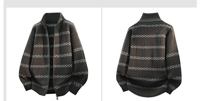 Maglione oversize da uomo con colletto a camicia - Pullover in maglia alla moda, vestibilità ampia, per autunno e inverno, abbigliamento casual minimalista in tinta unita_voghion.com