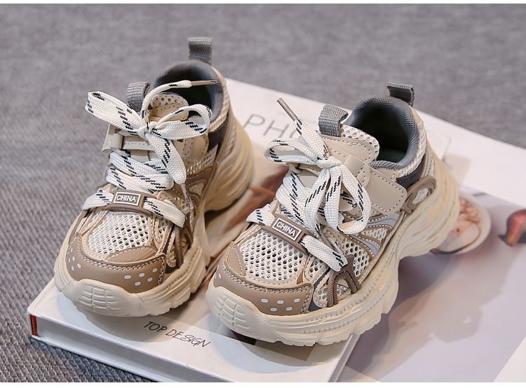 Kinderschuhe Frühling und Sommer Neue Mädchen Dünne Atmungsaktive Sportschuhe Jungen Mittlere und Große Kinder Papa Studentenschuhe Trend_voghion.com