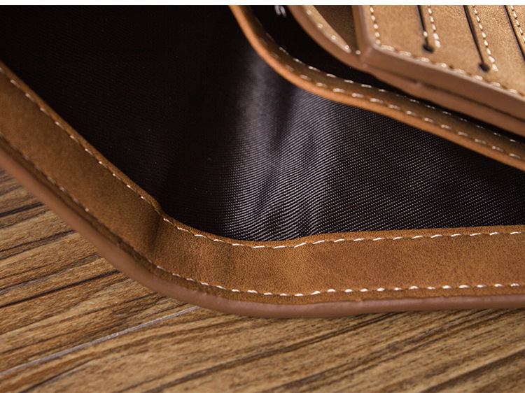 2024 European and American Fashion New Men's Wallet Short Frosted Leather Wallet Retro Three Fold Vertical Wallet Youth Multi Card Slot_voghion.com