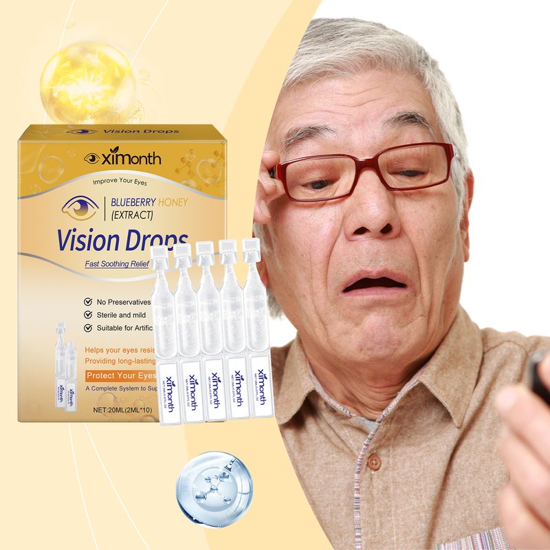Ximonth Blueberry Honey Eye Drops Ease Astringent Blurred Vision Moisturizing Eye Drops_voghion.com