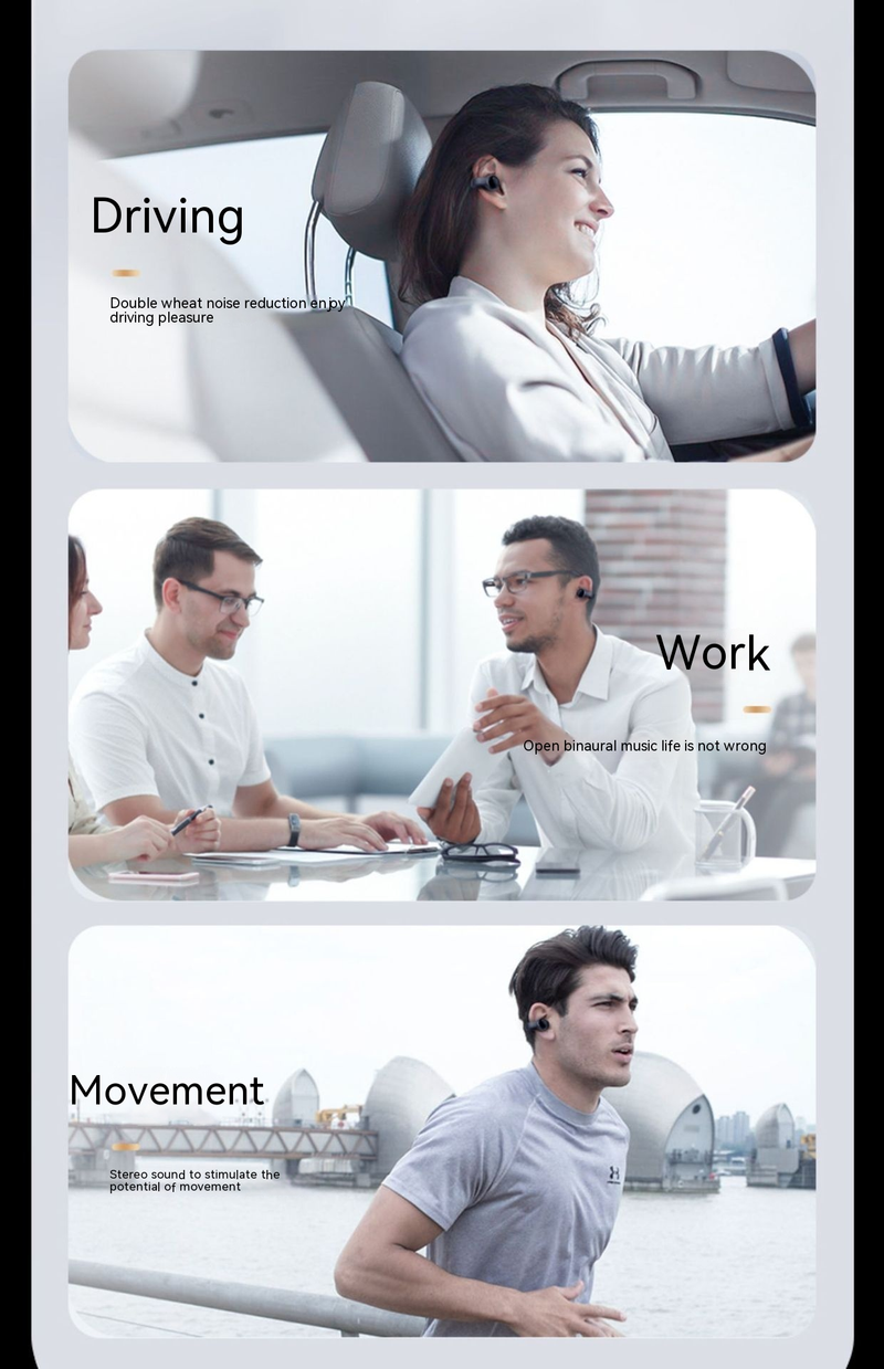 2023 Neue kabellose Bluetooth-Ohrhörer mit Knochenleitung zum Anklipsen zur Geräuschreduzierung und zum Laufen ohne In-Ear-Funktion, Huaqiangbei_voghion.com