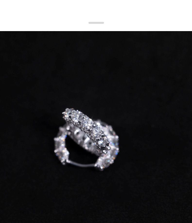 Orecchini a bottone con zirconi hip hop per uomo e donna, design geometrico, accessori unisex in stile punk galvanizzati di alta qualità_voghion.com