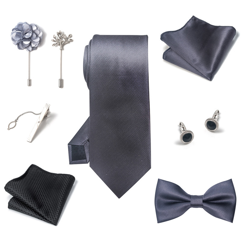 /Men's Ties & Handkerchiefs wedding groom's tie pocket square corsage gift box set men's tie ready stock wholesale_voghion.com