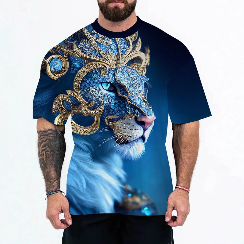 Unbeatable Quality 2025 New J Hot Selling 3D Digital Printed Adult Men's T-shirt With Animal And Character Patterns_voghion.com